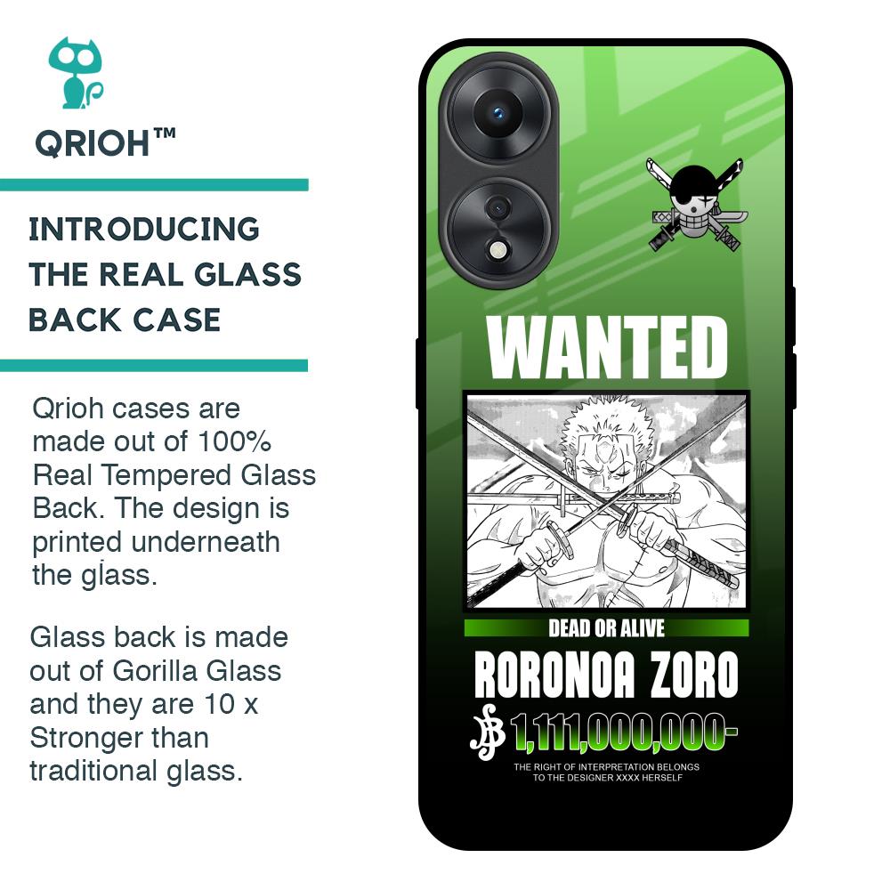 Zoro Wanted Glass Case for Oppo A58 5G