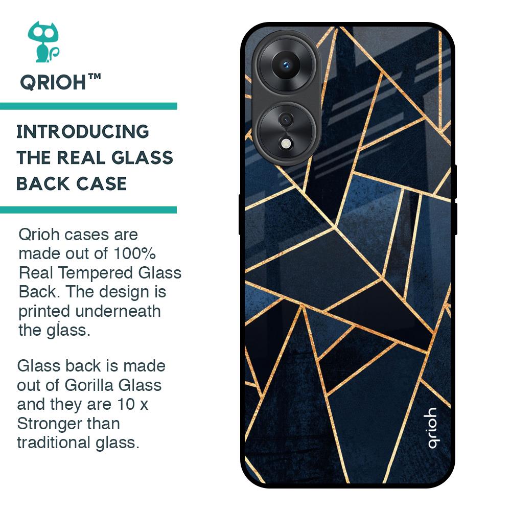 Abstract Tiles Glass Case for Oppo A58 5G