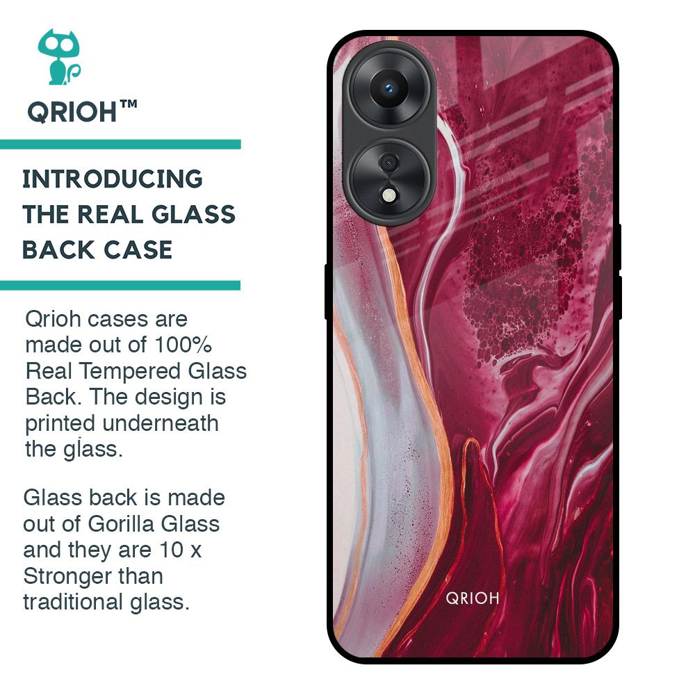 Crimson Ruby Glass Case for Oppo A58 5G