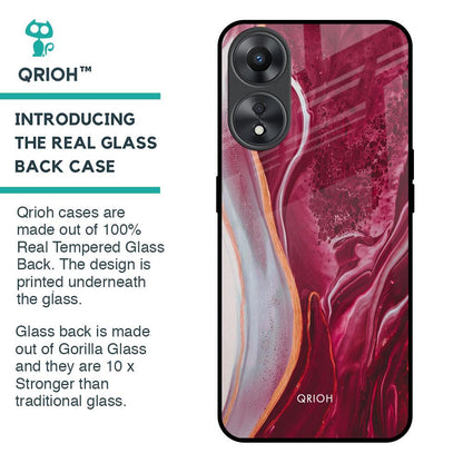 Crimson Ruby Glass Case for Oppo A58 5G