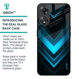 Vertical Blue Arrow Glass Case For Oppo A58 5G