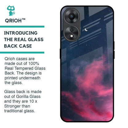 Moon Night Glass Case For Oppo A58 5G