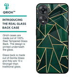 Abstract Green Glass Case For Oppo A58 5G