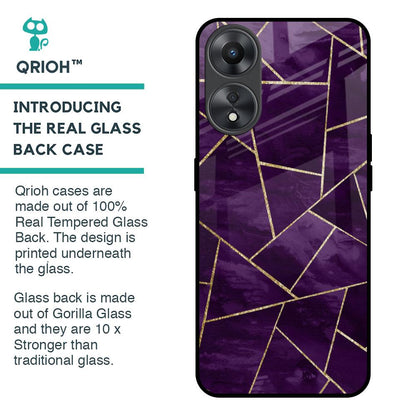 Geometric Purple Glass Case For Oppo A58 5G