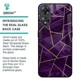 Geometric Purple Glass Case For Oppo A58 5G