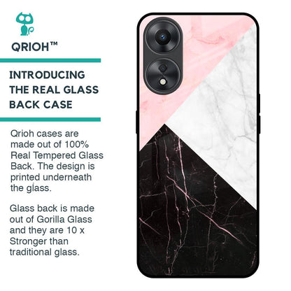 Marble Collage Art Glass Case For Oppo A58 5G