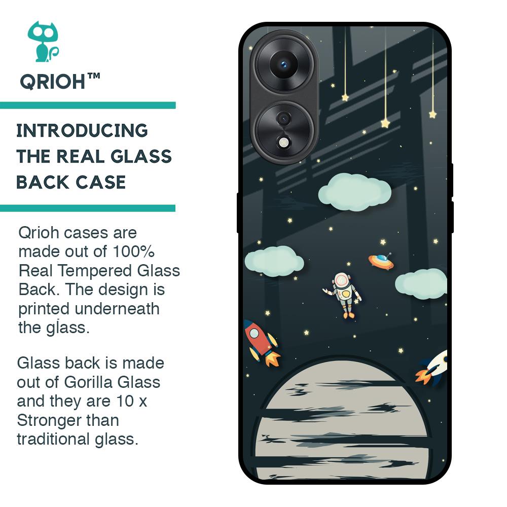 Astronaut Dream Glass Case For Oppo A58 5G