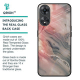 Pink And Grey Marble Glass Case For Oppo A58 5G