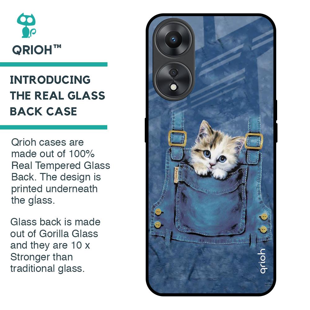 Kitty In Pocket Glass Case For Oppo A58 5G