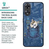 Kitty In Pocket Glass Case For Oppo A58 5G