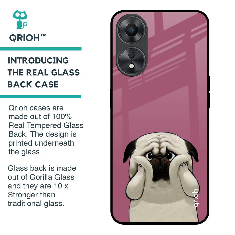 Funny Pug Face Glass Case For Oppo A58 5G