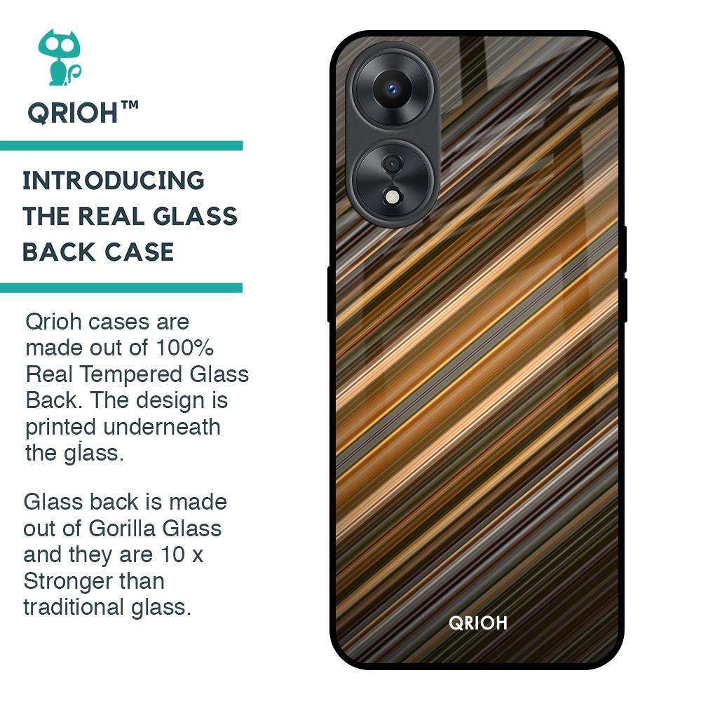 Diagonal Slash Pattern Glass Case for Oppo A58 5G