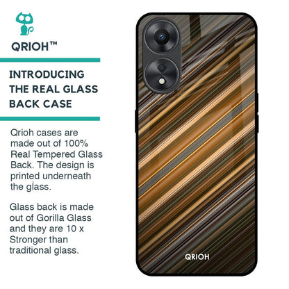 Diagonal Slash Pattern Glass Case for Oppo A58 5G