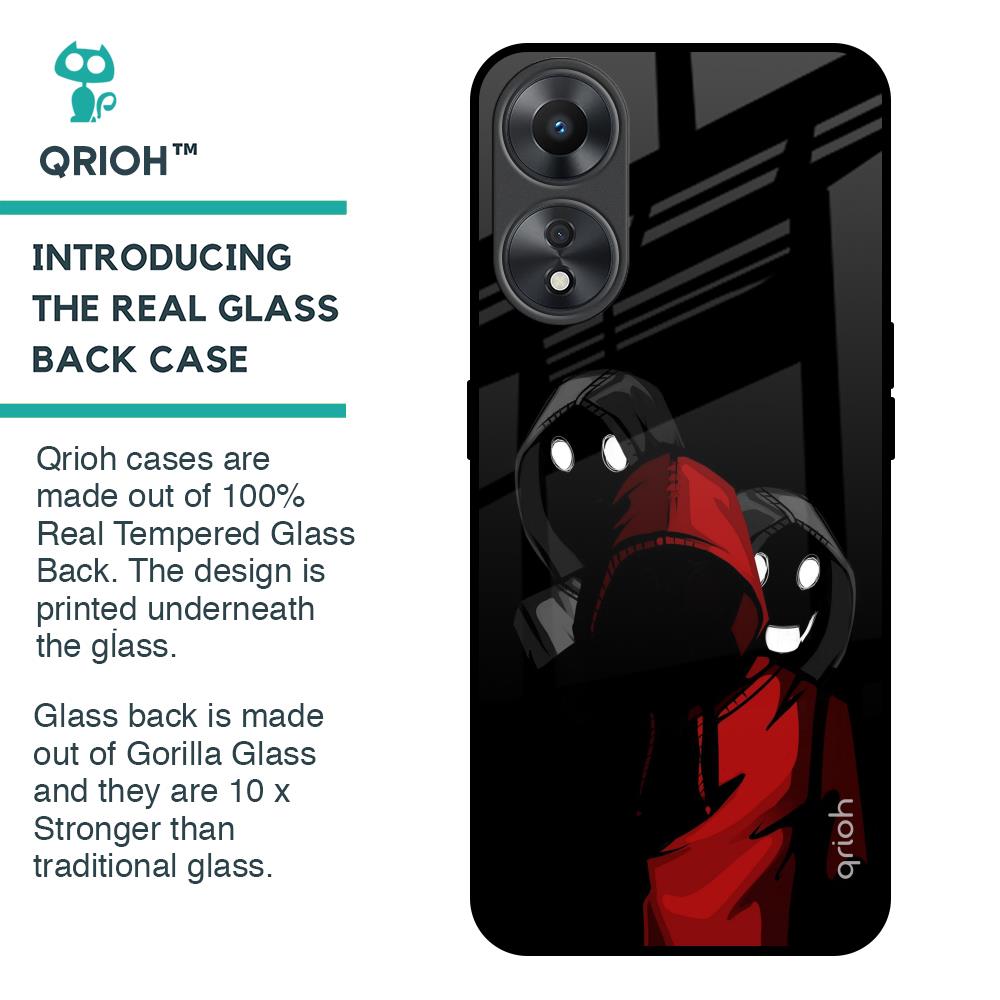 Shadow Character Glass Case for Oppo A58 5G