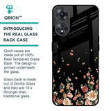 Floating Floral Print Glass Case for Oppo A58 5G