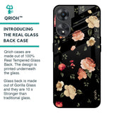 Black Spring Floral Glass Case for Oppo A58 5G