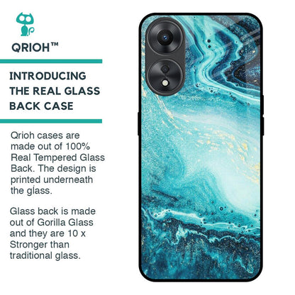 Sea Water Glass Case for Oppo A58 5G