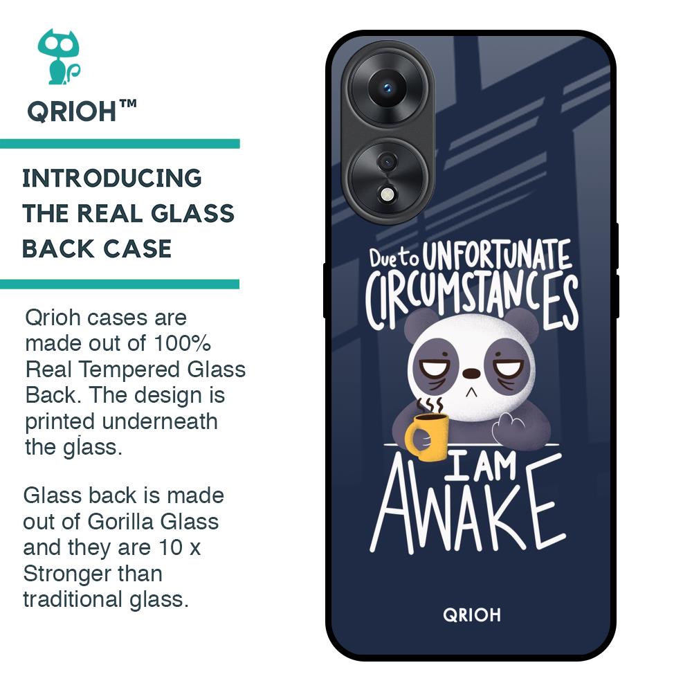 Struggling Panda Glass Case for Oppo A58 5G