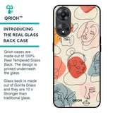 Abstract Faces Glass Case for Oppo A58 5G