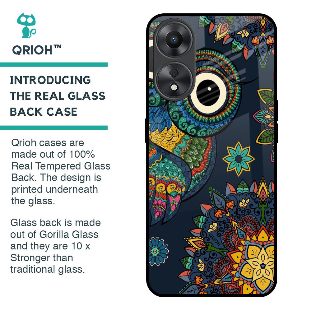 Owl Art Glass Case for Oppo A58 5G