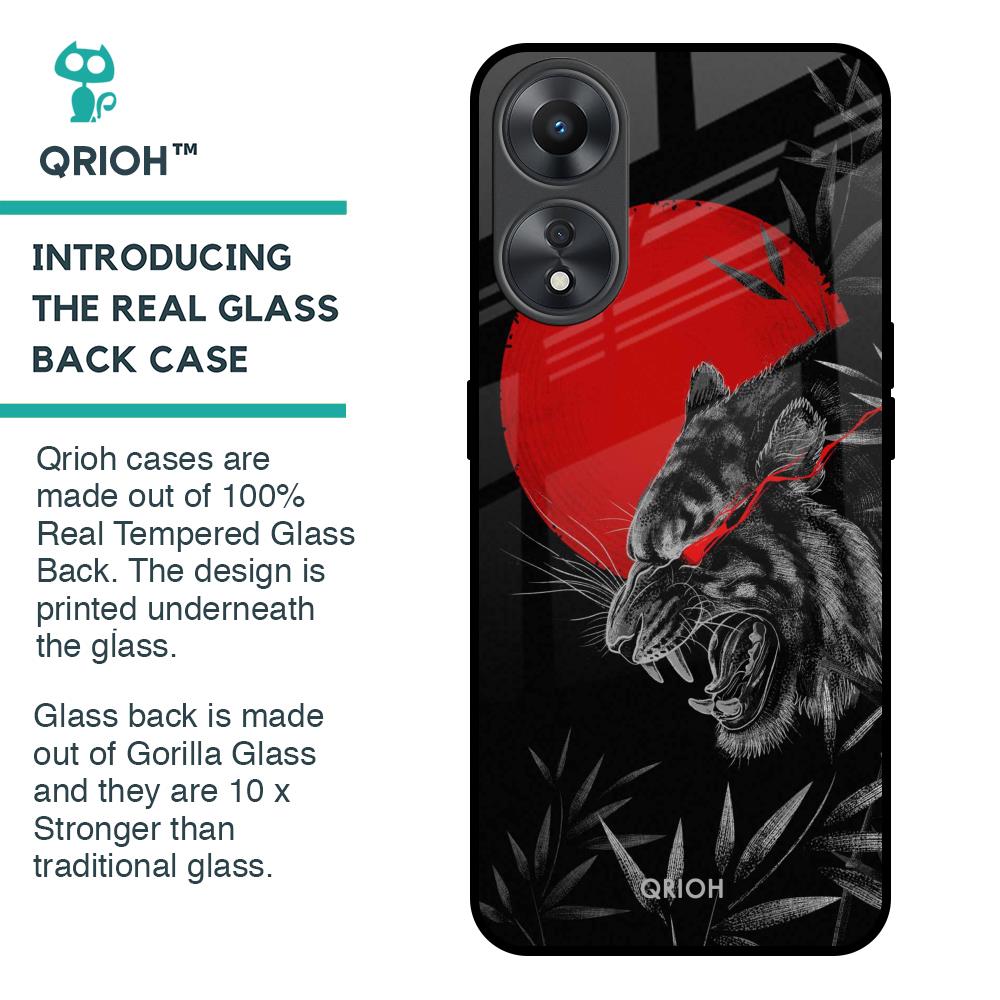 Red Moon Tiger Glass Case for Oppo A58 5G