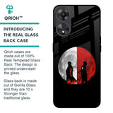 Anime Red Moon Glass Case for Oppo A58 5G