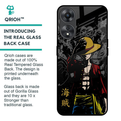 Dark Luffy Glass Case for Oppo A58 5G