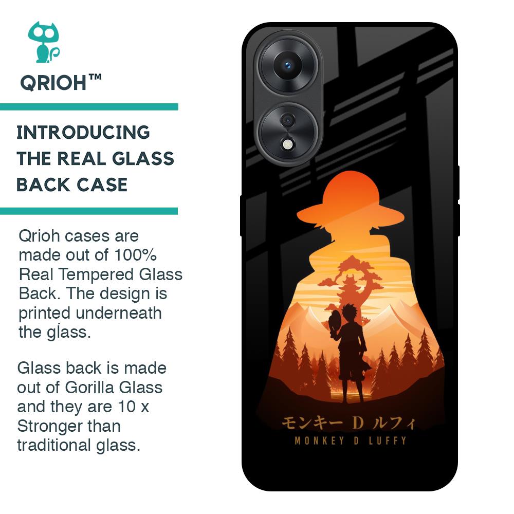 Luffy One Piece Glass Case for Oppo A58 5G