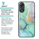 Green Marble Glass Case for Oppo A58 5G