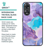 Alcohol ink Marble Glass Case for Oppo A58 5G