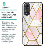Geometrical Marble Glass Case for Oppo A58 5G
