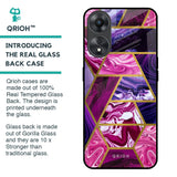 Electroplated Geometric Marble Glass Case for Oppo A58 5G