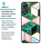 Seamless Green Marble Glass Case for Oppo A58 5G