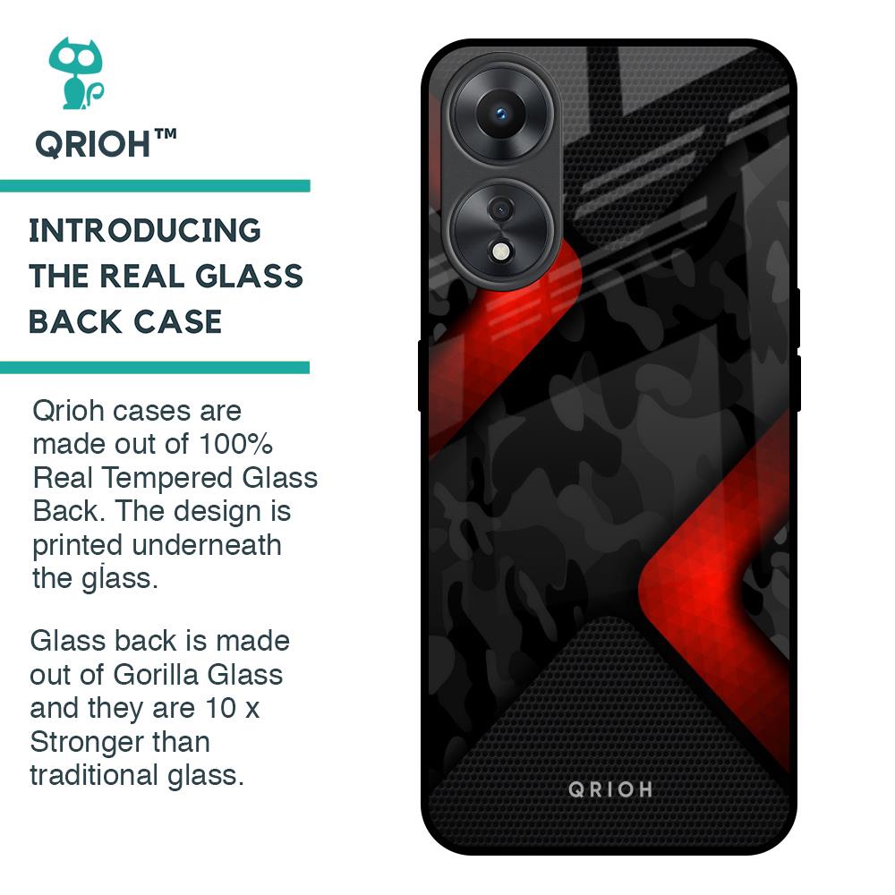 Modern Camo Abstract Glass Case for Oppo A58 5G