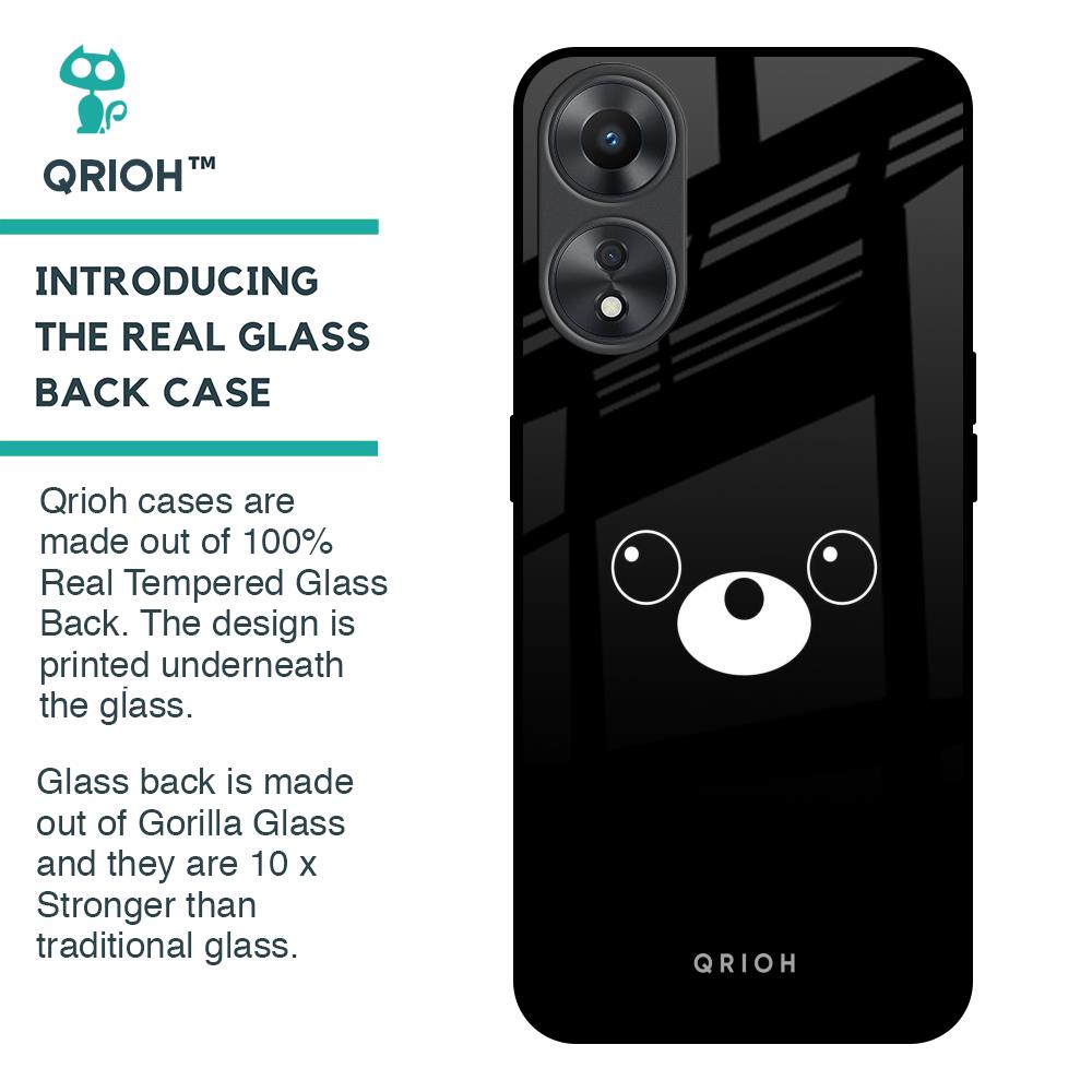Cute Bear Glass Case for Oppo A58 5G