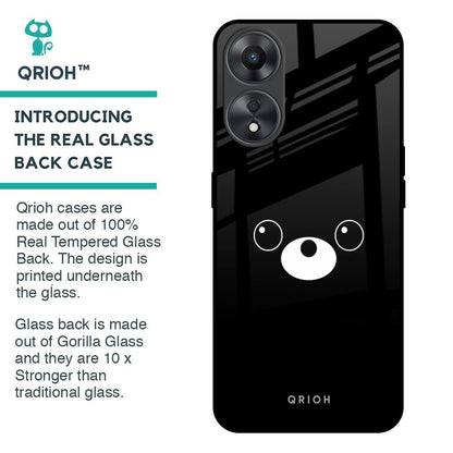 Cute Bear Glass Case for Oppo A58 5G