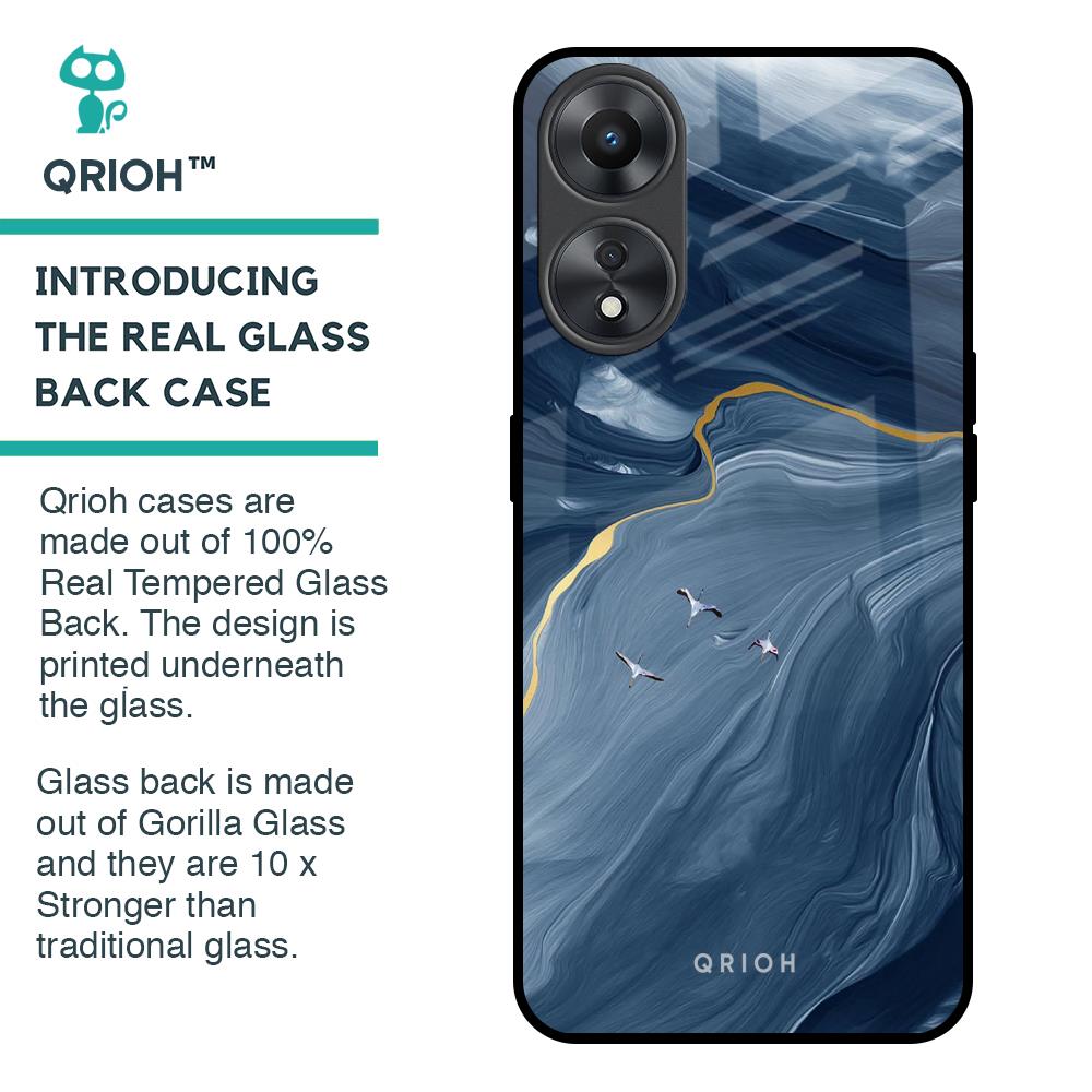 Deep Ocean Marble Glass Case for Oppo A58 5G