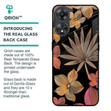 Lines Pattern Flowers Glass Case for Oppo A58 5G