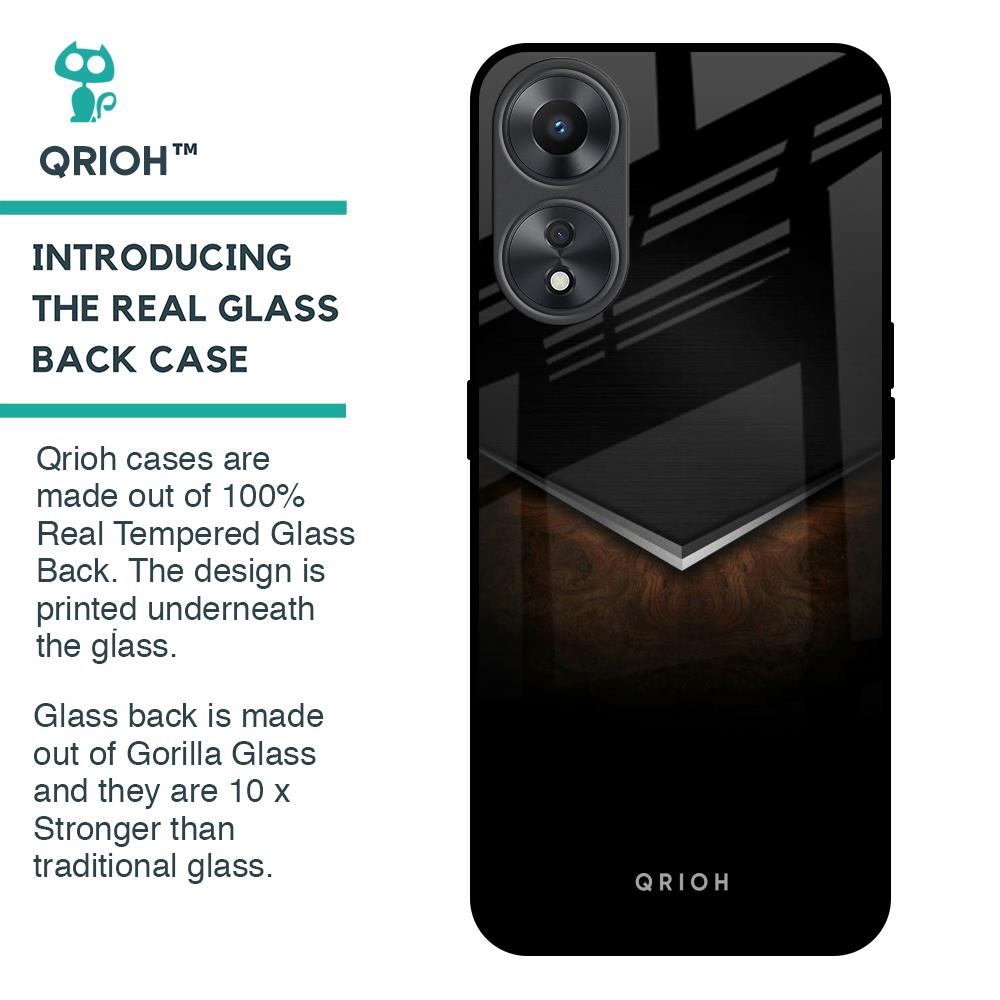 Dark Walnut Glass Case for Oppo A58 5G