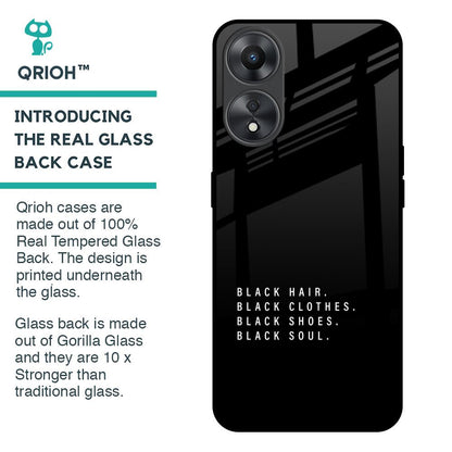 Black Soul Glass Case for Oppo A58 5G
