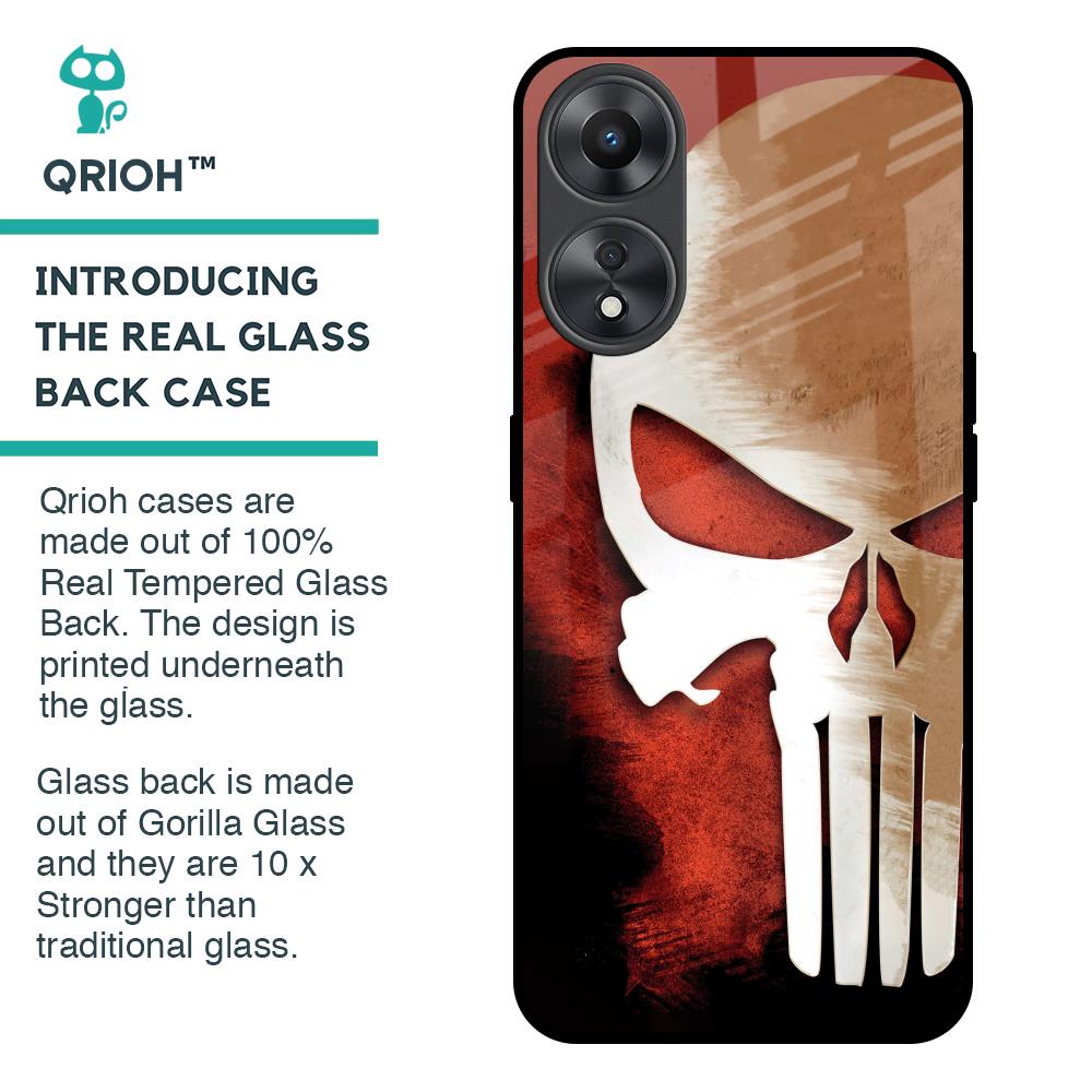 Red Skull Glass Case for Oppo A58 5G