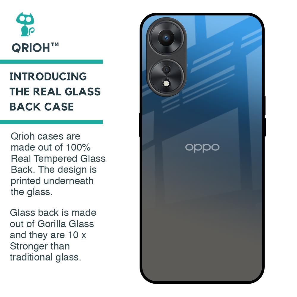 Blue Grey Ombre Glass Case for Oppo A58 5G