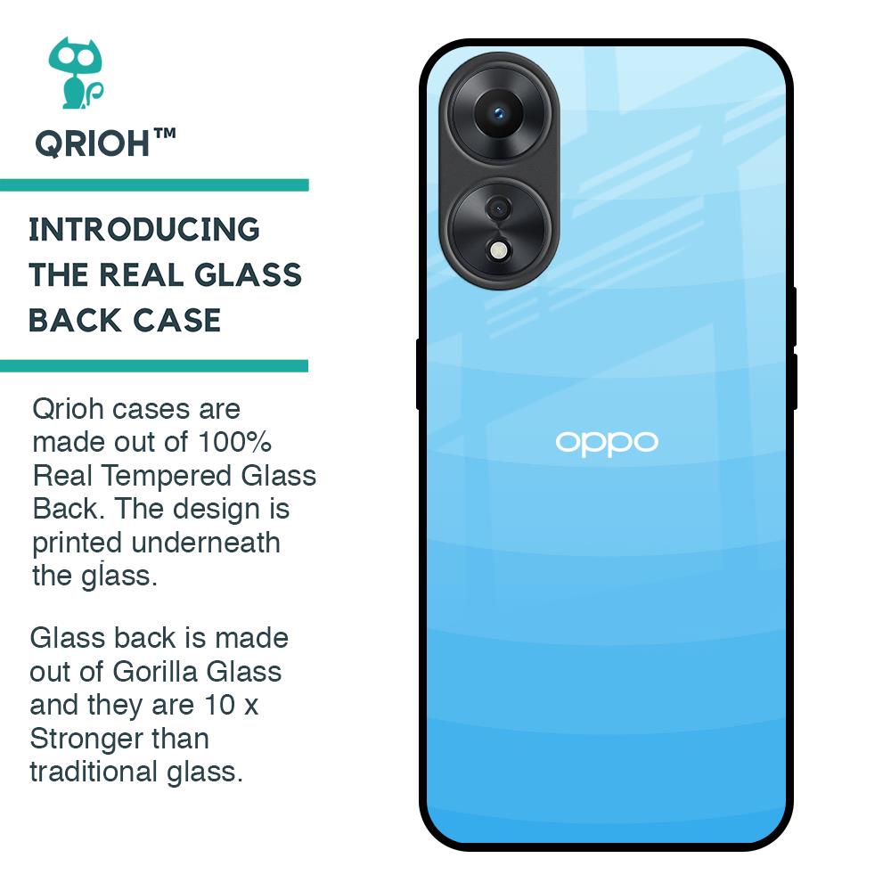 Wavy Blue Pattern Glass Case for Oppo A58 5G