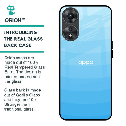 Wavy Blue Pattern Glass Case for Oppo A58 5G