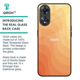 Orange Curve Pattern Glass Case for Oppo A58 5G