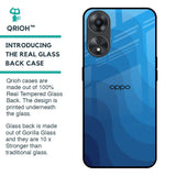 Blue Wave Abstract Glass Case for Oppo A58 5G