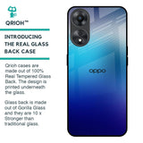 Blue Rhombus Pattern Glass Case for Oppo A58 5G