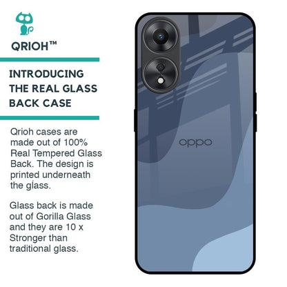 Navy Blue Ombre Glass Case for Oppo A58 5G