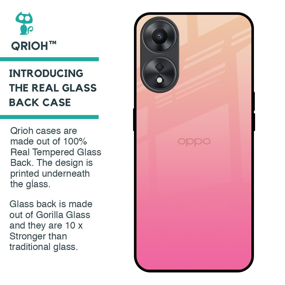 Pastel Pink Gradient Glass Case For Oppo A58 5G