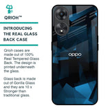 Polygonal Blue Box Glass Case For Oppo A58 5G